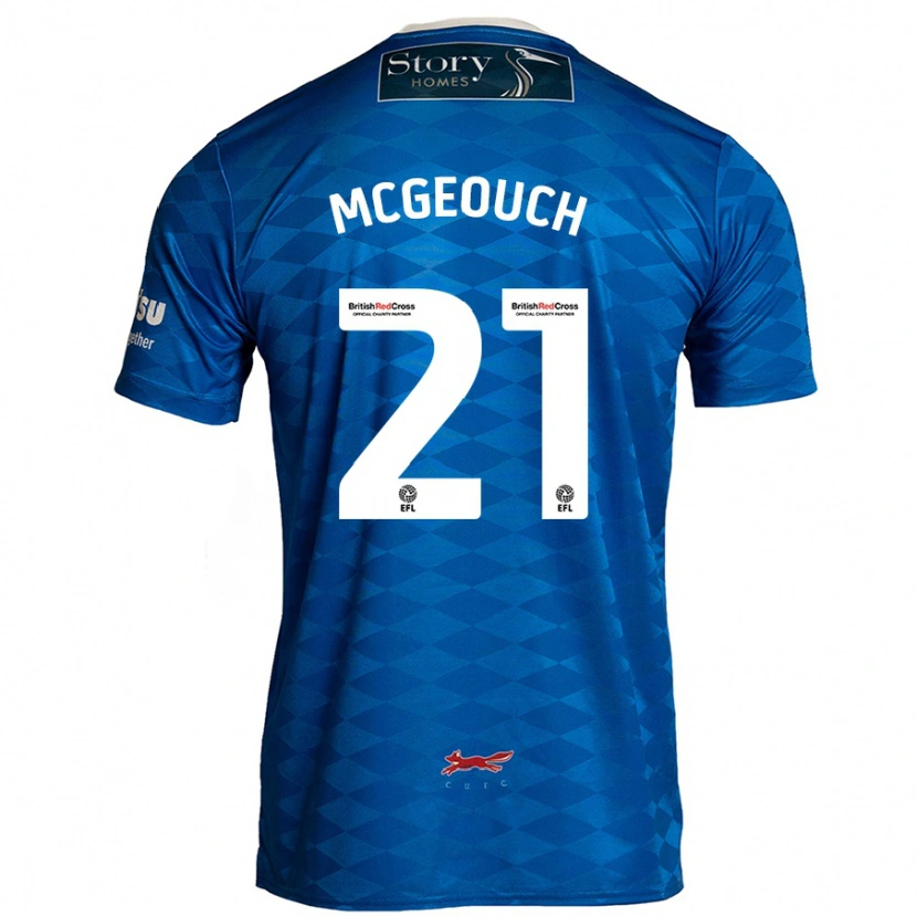 Danxen Mænd Dylan Mcgeouch #21 Blå Hjemmebane Spillertrøjer 2024/25 Trøje T-Shirt