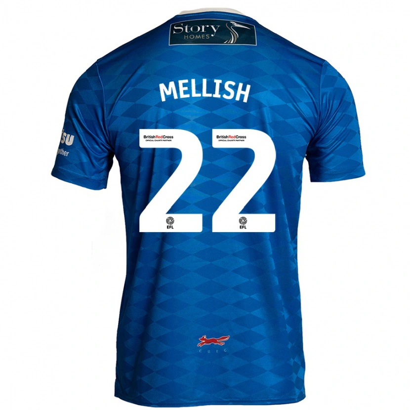 Danxen Mænd Jon Mellish #22 Blå Hjemmebane Spillertrøjer 2024/25 Trøje T-Shirt