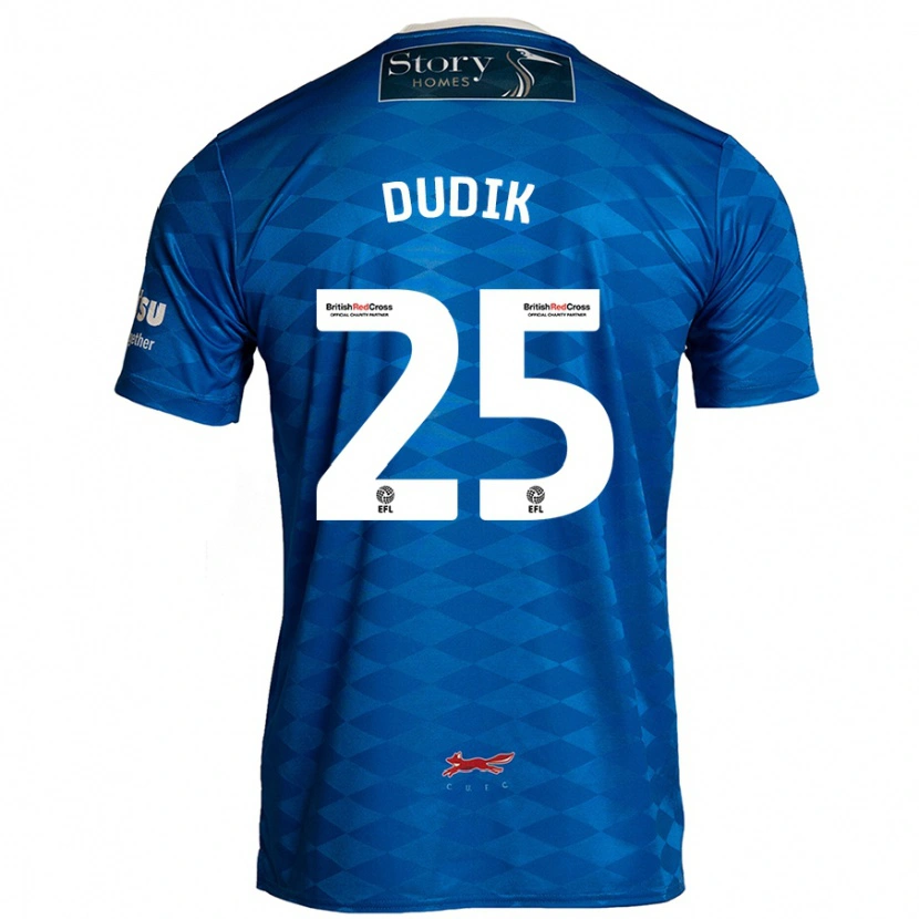 Danxen Mænd Anton Dudik #25 Blå Hjemmebane Spillertrøjer 2024/25 Trøje T-Shirt