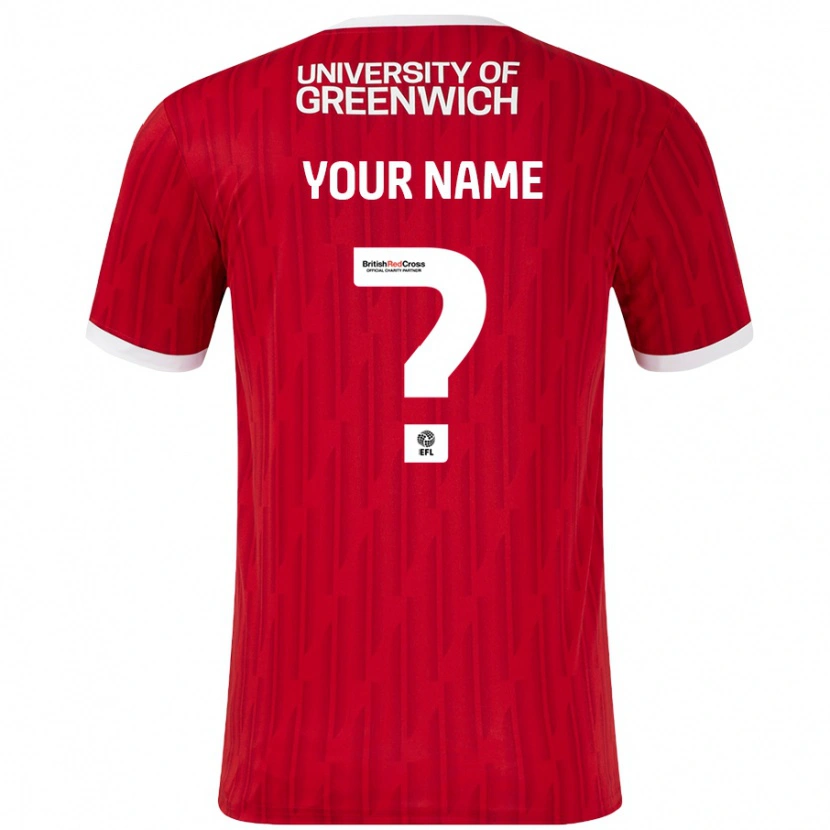 Danxen Mænd Dit Navn #0 Rød Hvid Hjemmebane Spillertrøjer 2024/25 Trøje T-Shirt