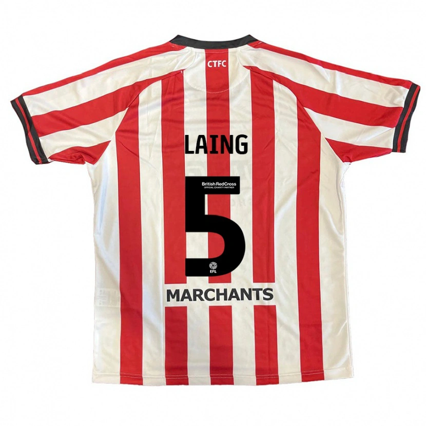 Danxen Mænd Levi Laing #5 Rød Hvid Hjemmebane Spillertrøjer 2024/25 Trøje T-Shirt