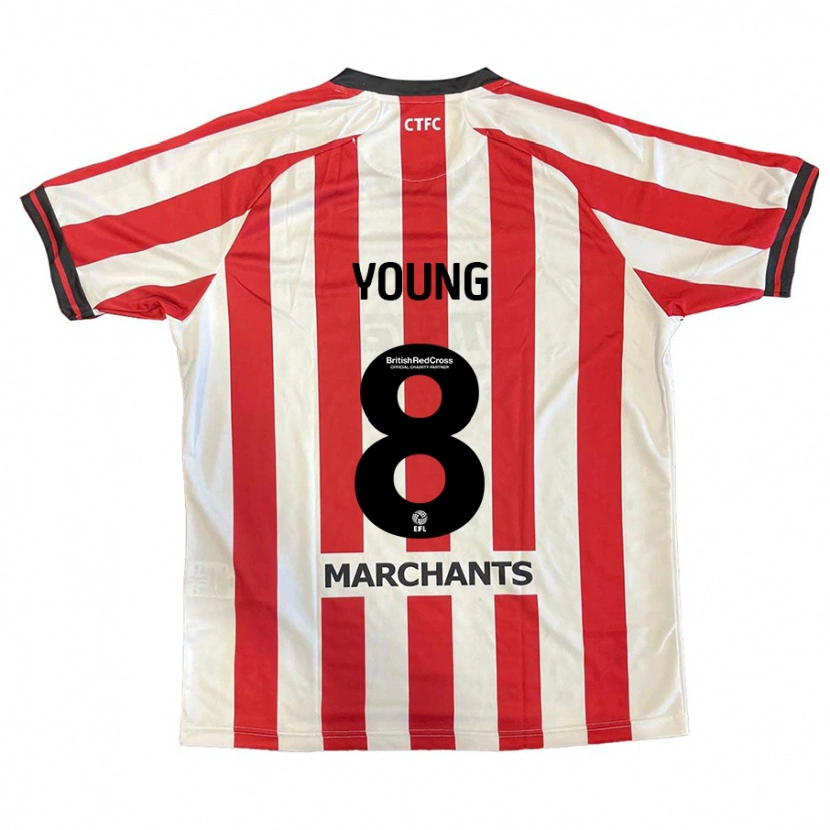 Danxen Mænd Luke Young #8 Rød Hvid Hjemmebane Spillertrøjer 2024/25 Trøje T-Shirt