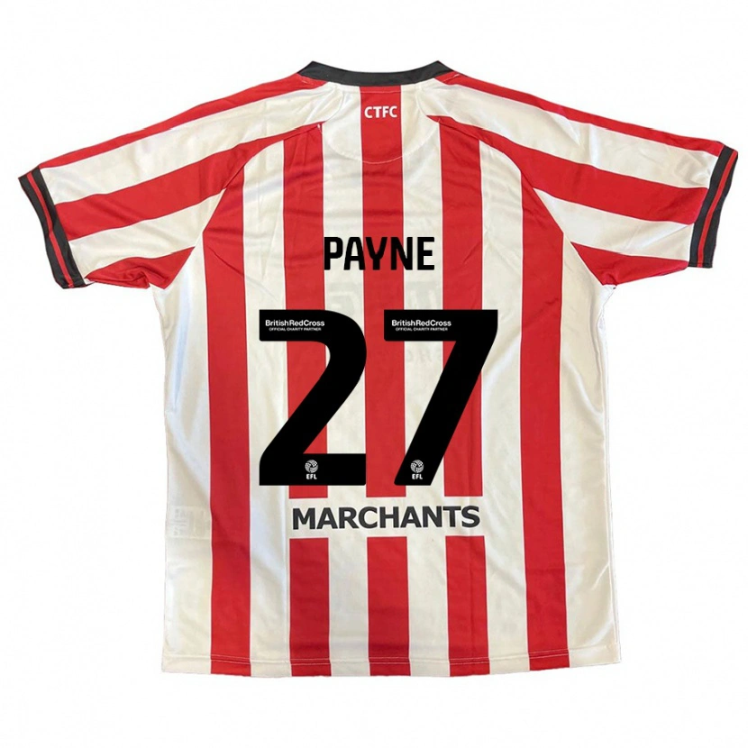 Danxen Mænd Lewis Payne #27 Rød Hvid Hjemmebane Spillertrøjer 2024/25 Trøje T-Shirt