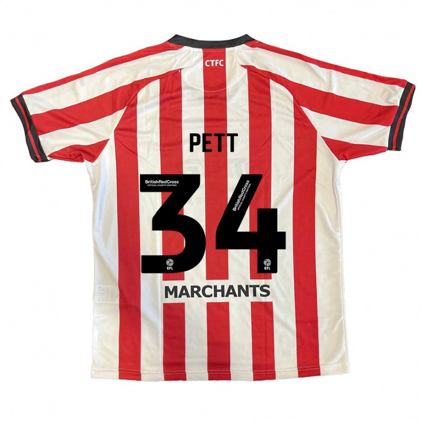 Danxen Mænd Tom Pett #34 Rød Hvid Hjemmebane Spillertrøjer 2024/25 Trøje T-Shirt