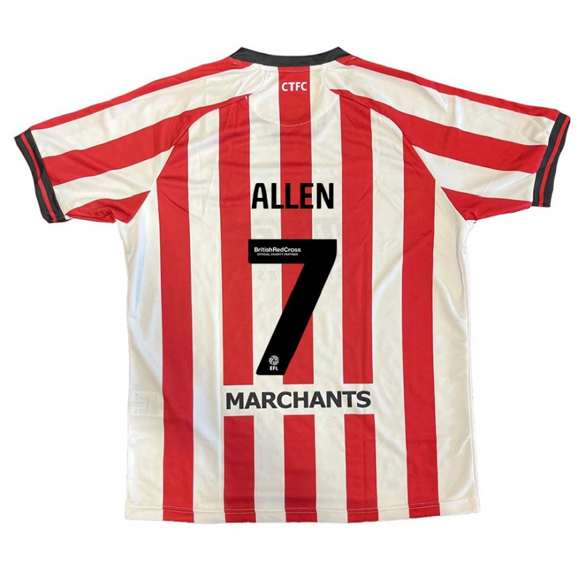 Danxen Mænd Emily Allen #7 Rød Hvid Hjemmebane Spillertrøjer 2024/25 Trøje T-Shirt