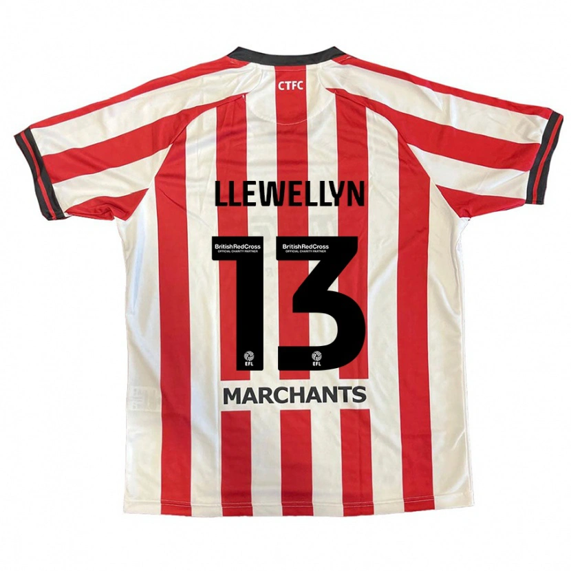 Danxen Mænd Ffion Llewellyn #13 Rød Hvid Hjemmebane Spillertrøjer 2024/25 Trøje T-Shirt