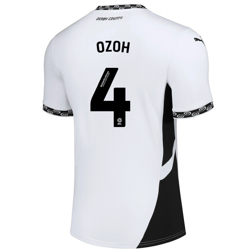 Danxen Mænd David Ozoh #4 Hvid Sort Hjemmebane Spillertrøjer 2024/25 Trøje T-Shirt