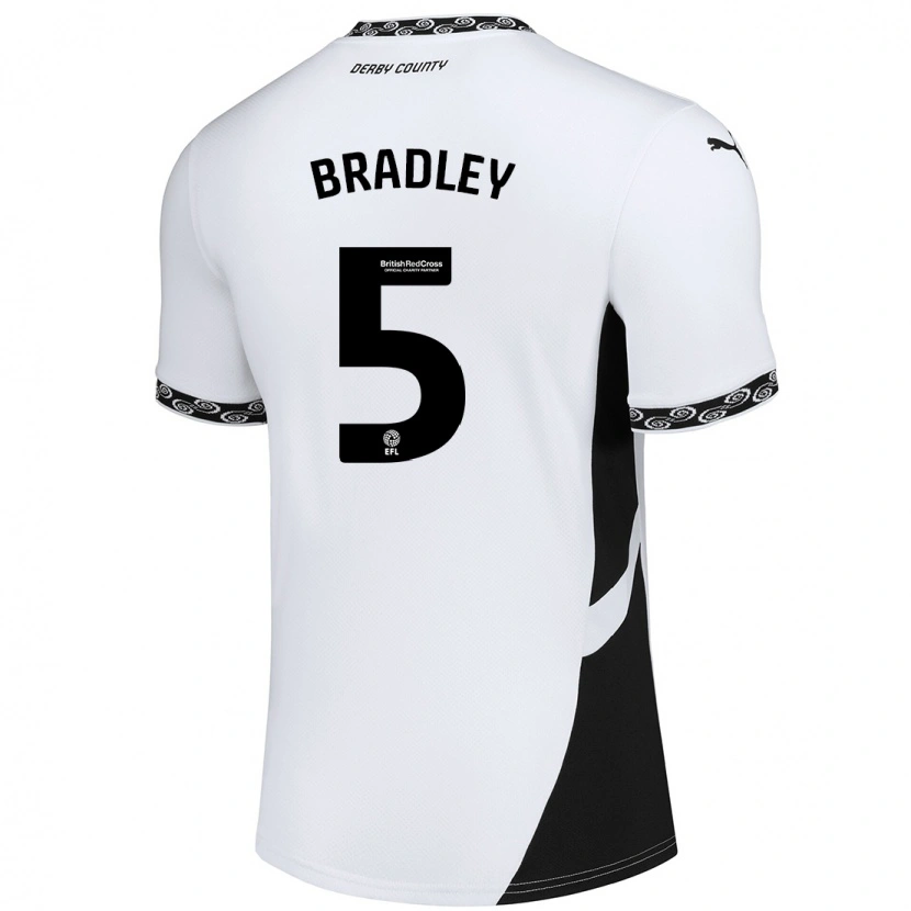 Danxen Mænd Sonny Bradley #5 Hvid Sort Hjemmebane Spillertrøjer 2024/25 Trøje T-Shirt