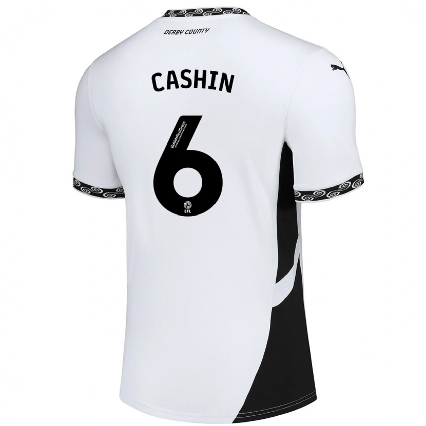 Danxen Mænd Eiran Cashin #6 Hvid Sort Hjemmebane Spillertrøjer 2024/25 Trøje T-Shirt