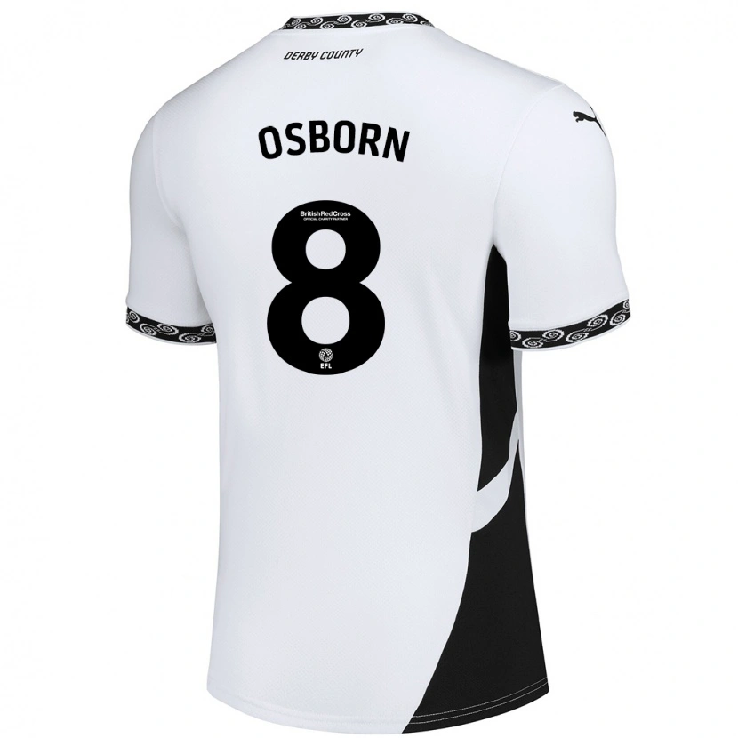 Danxen Mænd Ben Osborn #8 Hvid Sort Hjemmebane Spillertrøjer 2024/25 Trøje T-Shirt