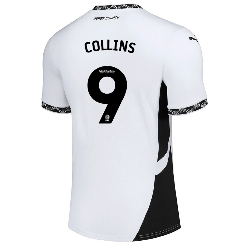 Danxen Mænd James Collins #9 Hvid Sort Hjemmebane Spillertrøjer 2024/25 Trøje T-Shirt