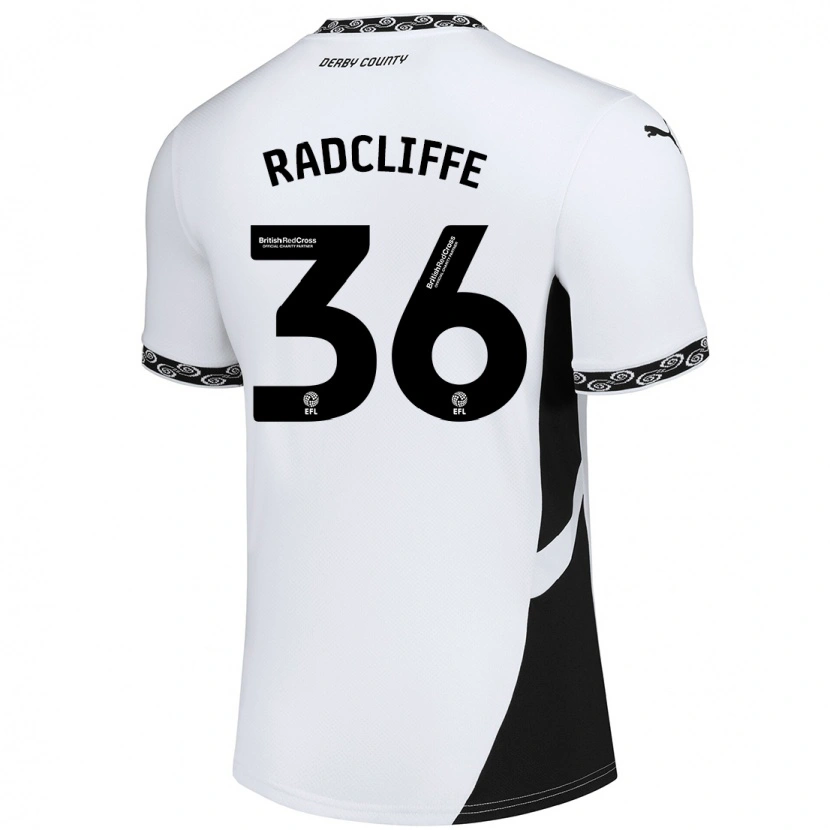 Danxen Mænd Ben Radcliffe #36 Hvid Sort Hjemmebane Spillertrøjer 2024/25 Trøje T-Shirt