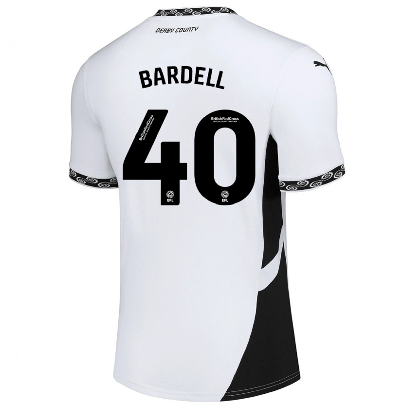 Danxen Mænd Max Bardell #40 Hvid Sort Hjemmebane Spillertrøjer 2024/25 Trøje T-Shirt