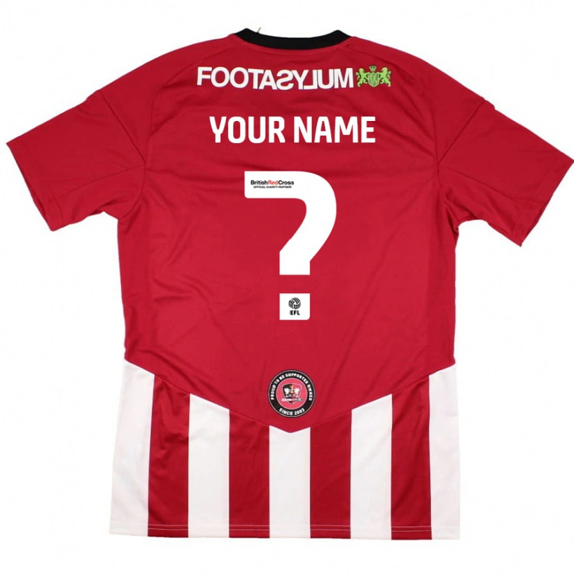 Danxen Mænd Dit Navn #0 Rød Hvid Hjemmebane Spillertrøjer 2024/25 Trøje T-Shirt
