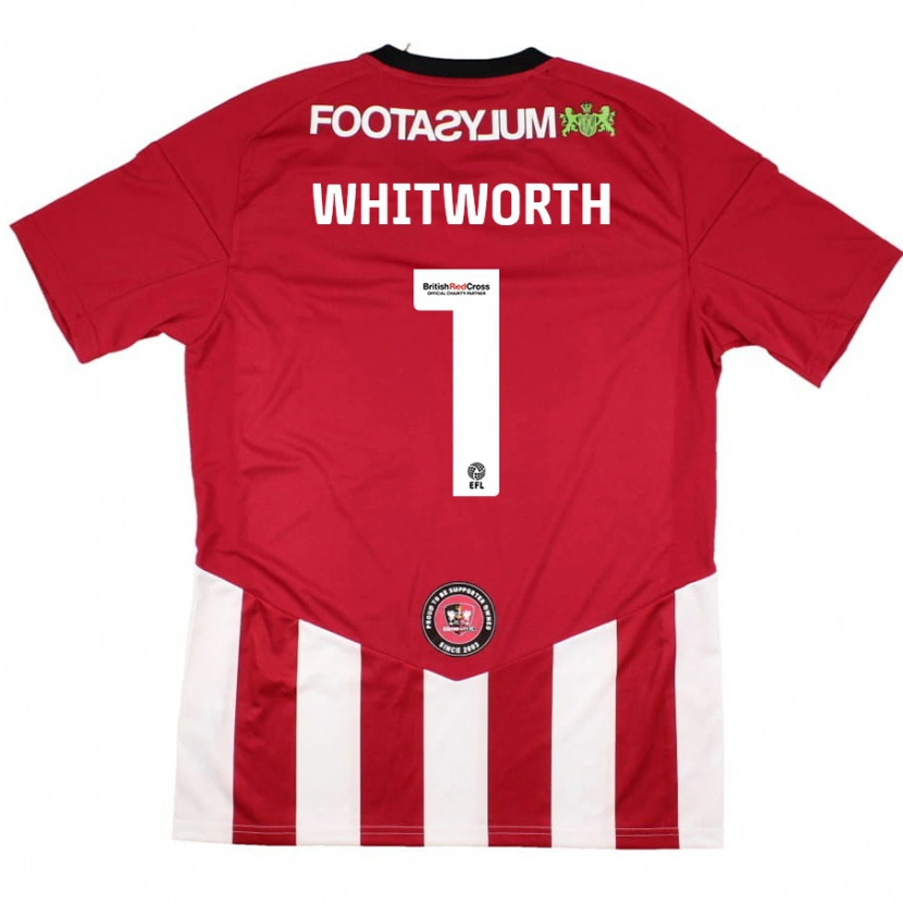 Danxen Mænd Joe Whitworth #1 Rød Hvid Hjemmebane Spillertrøjer 2024/25 Trøje T-Shirt