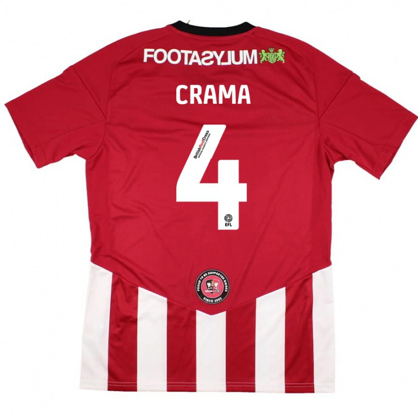 Danxen Mænd Tristan Crama #4 Rød Hvid Hjemmebane Spillertrøjer 2024/25 Trøje T-Shirt