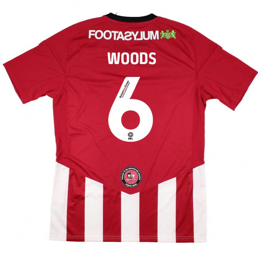 Danxen Mænd Ryan Woods #6 Rød Hvid Hjemmebane Spillertrøjer 2024/25 Trøje T-Shirt