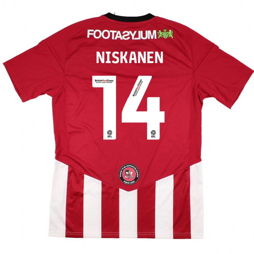 Danxen Mænd Ilmari Niskanen #14 Rød Hvid Hjemmebane Spillertrøjer 2024/25 Trøje T-Shirt