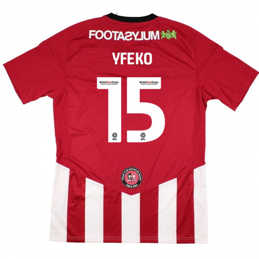 Danxen Mænd Johnly Yfeko #15 Rød Hvid Hjemmebane Spillertrøjer 2024/25 Trøje T-Shirt