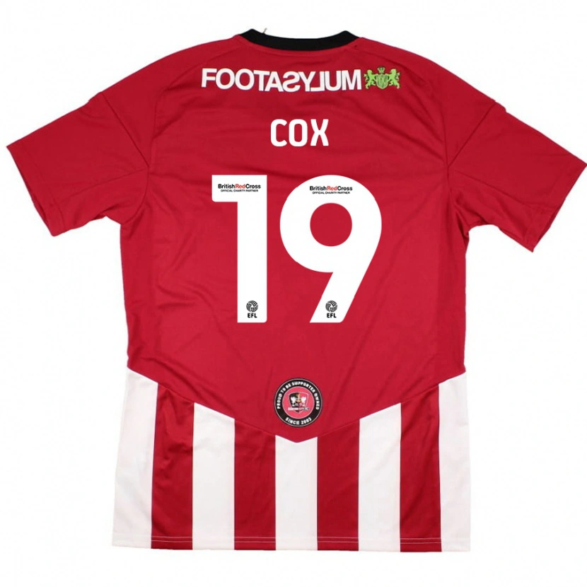 Danxen Mænd Sonny Cox #19 Rød Hvid Hjemmebane Spillertrøjer 2024/25 Trøje T-Shirt