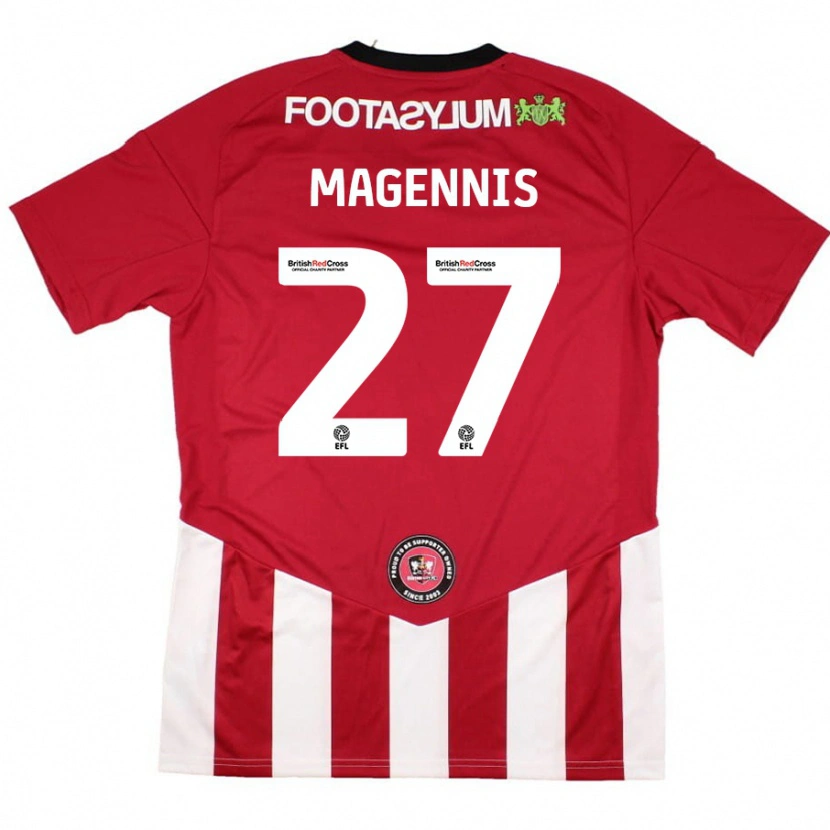 Danxen Mænd Josh Magennis #27 Rød Hvid Hjemmebane Spillertrøjer 2024/25 Trøje T-Shirt