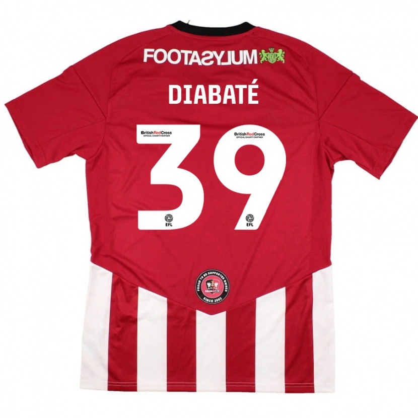 Danxen Mænd Cheick Diabaté #39 Rød Hvid Hjemmebane Spillertrøjer 2024/25 Trøje T-Shirt