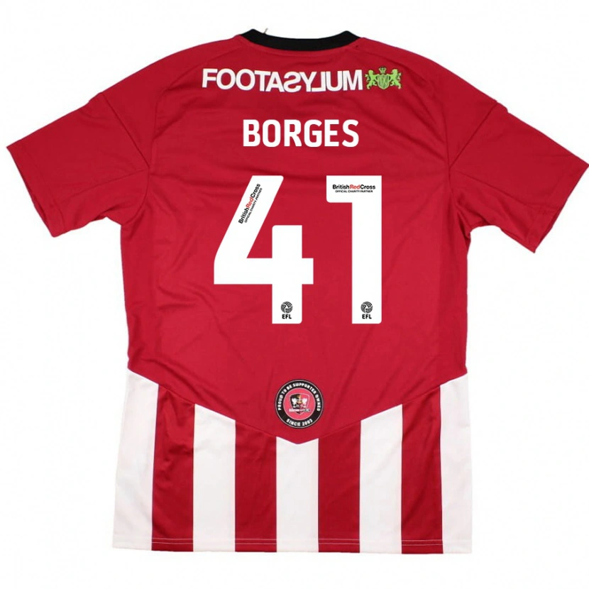 Danxen Mænd Pedro Borges #41 Rød Hvid Hjemmebane Spillertrøjer 2024/25 Trøje T-Shirt