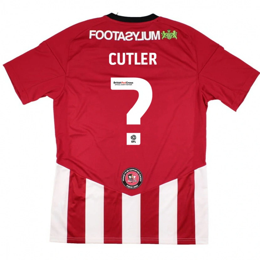 Danxen Mænd Theo Cutler #0 Rød Hvid Hjemmebane Spillertrøjer 2024/25 Trøje T-Shirt