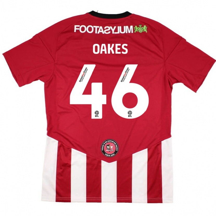 Danxen Mænd Liam Oakes #46 Rød Hvid Hjemmebane Spillertrøjer 2024/25 Trøje T-Shirt