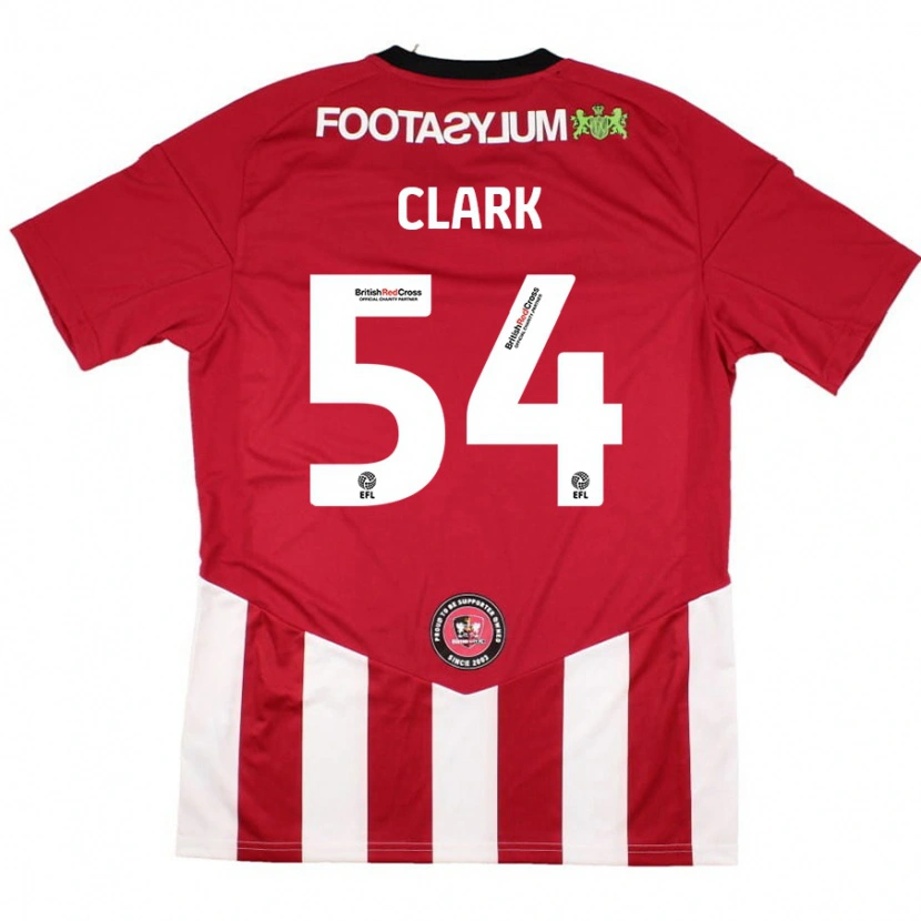 Danxen Mænd Max Clark #54 Rød Hvid Hjemmebane Spillertrøjer 2024/25 Trøje T-Shirt
