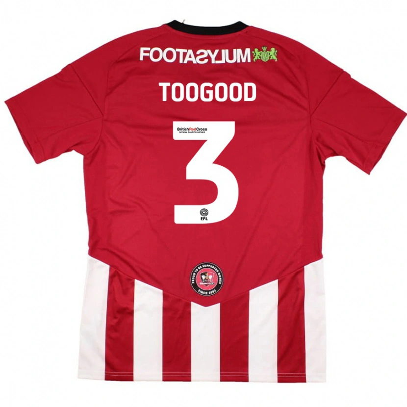 Danxen Mænd Emily Toogood #3 Rød Hvid Hjemmebane Spillertrøjer 2024/25 Trøje T-Shirt