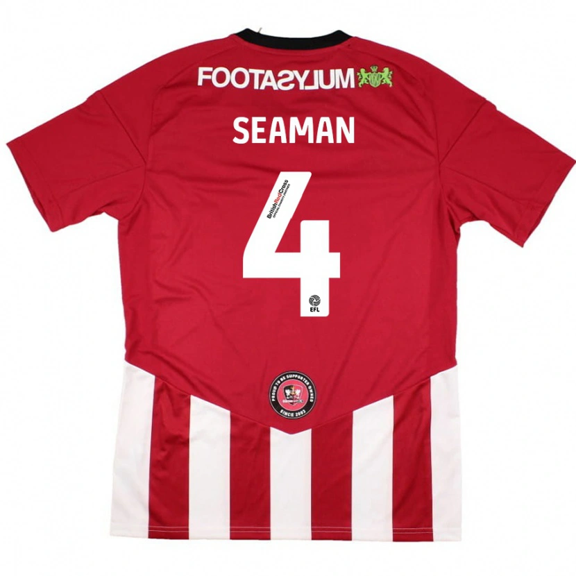 Danxen Mænd Jaydee Seaman #4 Rød Hvid Hjemmebane Spillertrøjer 2024/25 Trøje T-Shirt