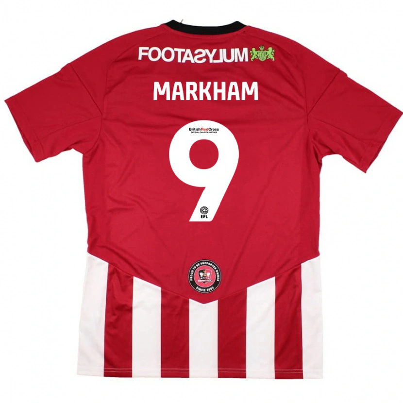 Danxen Mænd Jenna Markham #9 Rød Hvid Hjemmebane Spillertrøjer 2024/25 Trøje T-Shirt