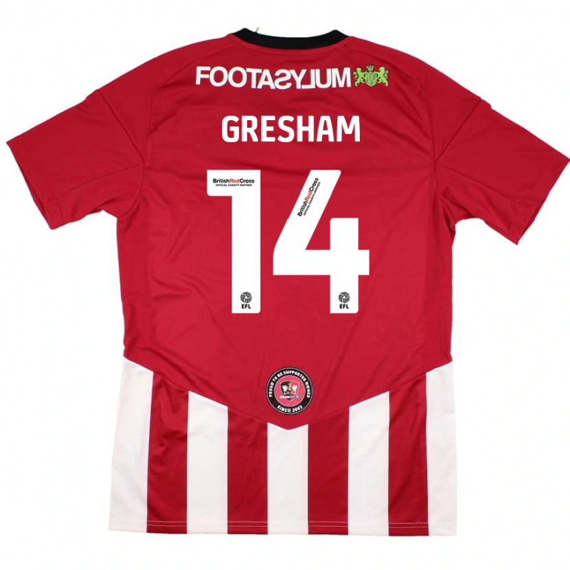 Danxen Mænd Georgie-Marie Barbour-Gresham #14 Rød Hvid Hjemmebane Spillertrøjer 2024/25 Trøje T-Shirt
