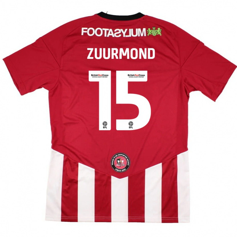 Danxen Mænd Ishbel Zuurmond #15 Rød Hvid Hjemmebane Spillertrøjer 2024/25 Trøje T-Shirt