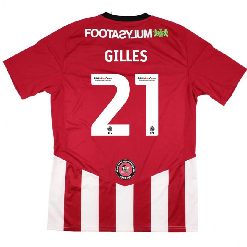 Danxen Mænd Sophie Gilles #21 Rød Hvid Hjemmebane Spillertrøjer 2024/25 Trøje T-Shirt