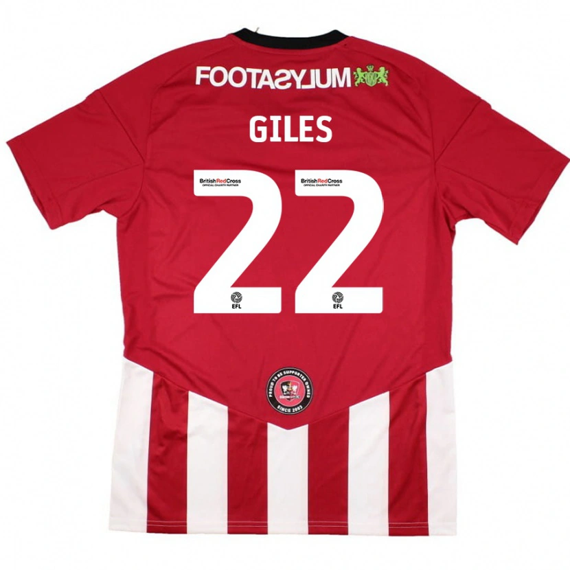 Danxen Mænd Olivia Giles #22 Rød Hvid Hjemmebane Spillertrøjer 2024/25 Trøje T-Shirt