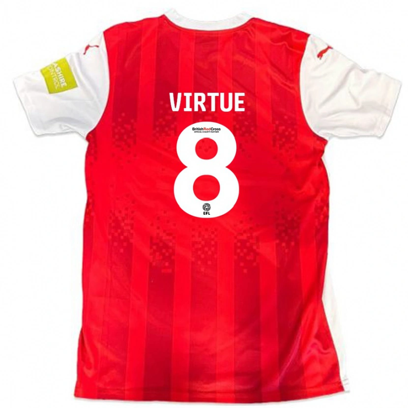 Danxen Mænd Matty Virtue #8 Rød Hvid Hjemmebane Spillertrøjer 2024/25 Trøje T-Shirt