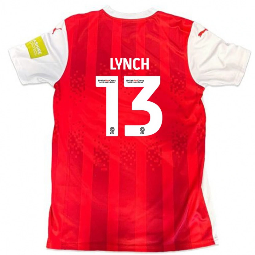 Danxen Mænd Jay Lynch #13 Rød Hvid Hjemmebane Spillertrøjer 2024/25 Trøje T-Shirt