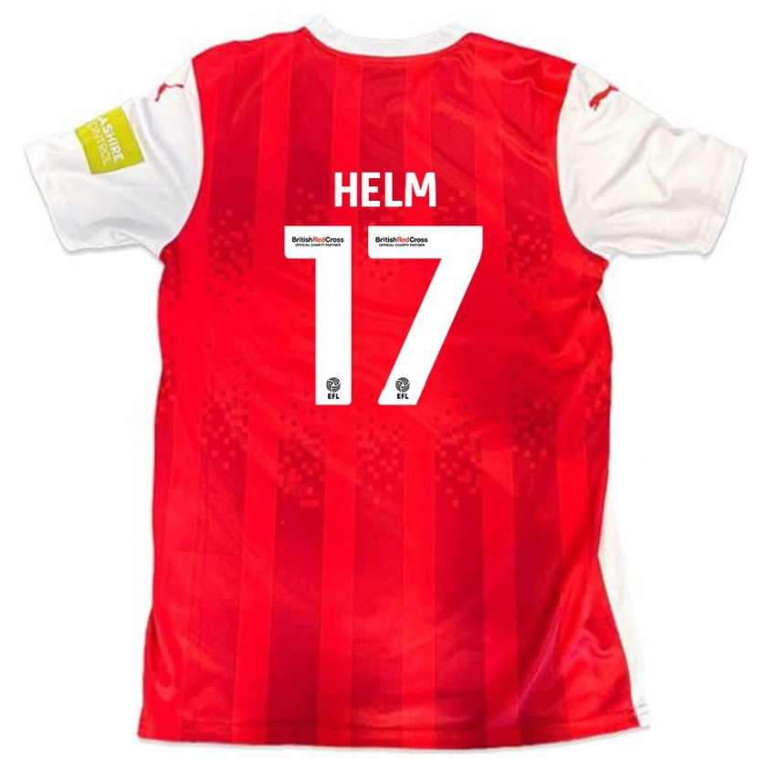 Danxen Mænd Mark Helm #17 Rød Hvid Hjemmebane Spillertrøjer 2024/25 Trøje T-Shirt