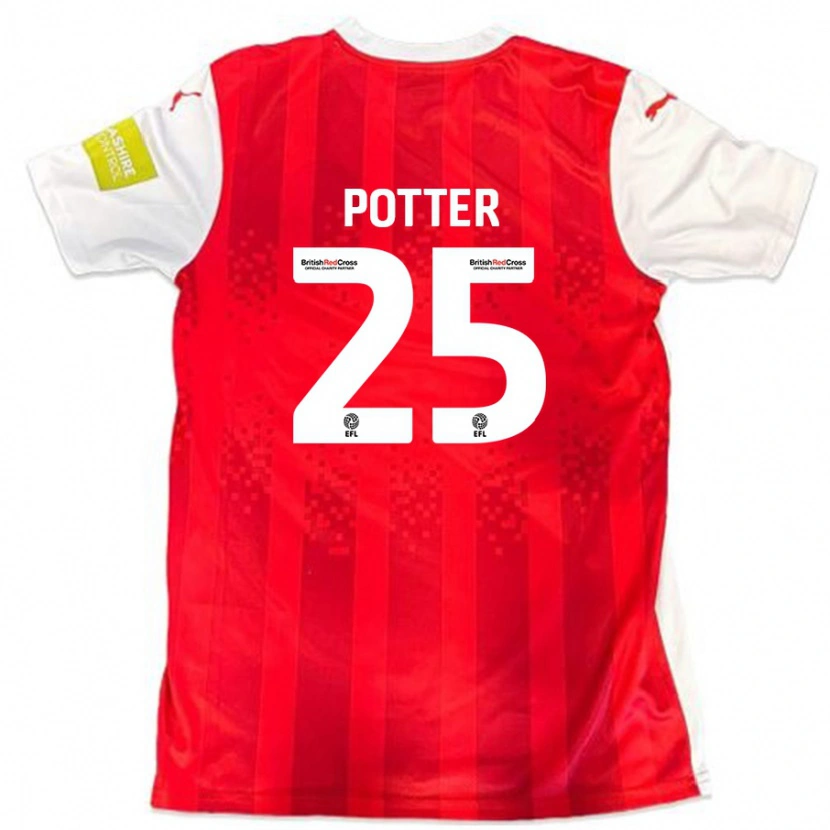 Danxen Mænd Finley Potter #25 Rød Hvid Hjemmebane Spillertrøjer 2024/25 Trøje T-Shirt