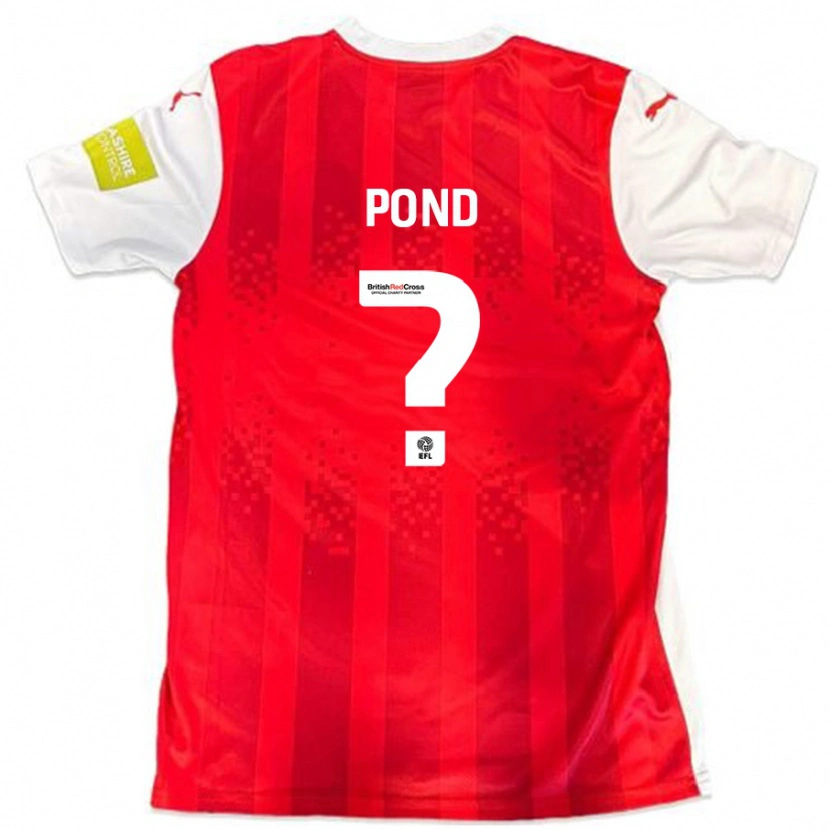 Danxen Mænd Nathan Pond #0 Rød Hvid Hjemmebane Spillertrøjer 2024/25 Trøje T-Shirt