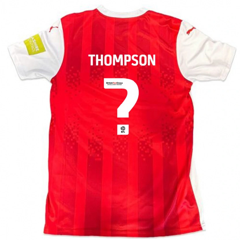 Danxen Mænd Leo Thompson #0 Rød Hvid Hjemmebane Spillertrøjer 2024/25 Trøje T-Shirt