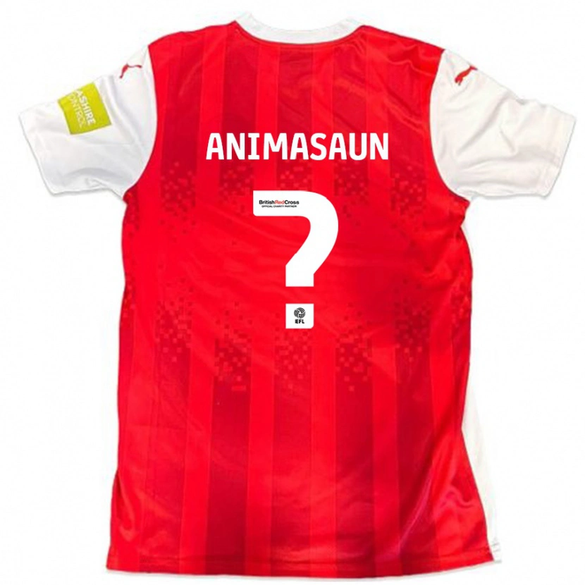 Danxen Mænd David Animasaun #0 Rød Hvid Hjemmebane Spillertrøjer 2024/25 Trøje T-Shirt