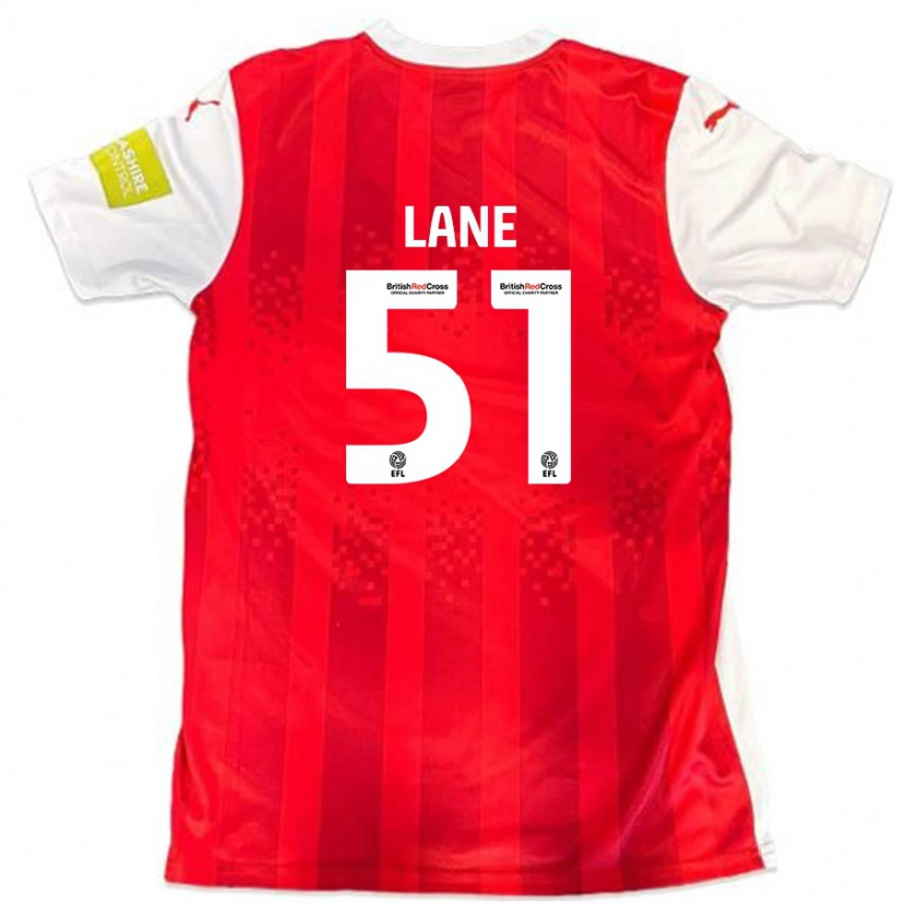 Danxen Mænd Mikey Lane #51 Rød Hvid Hjemmebane Spillertrøjer 2024/25 Trøje T-Shirt