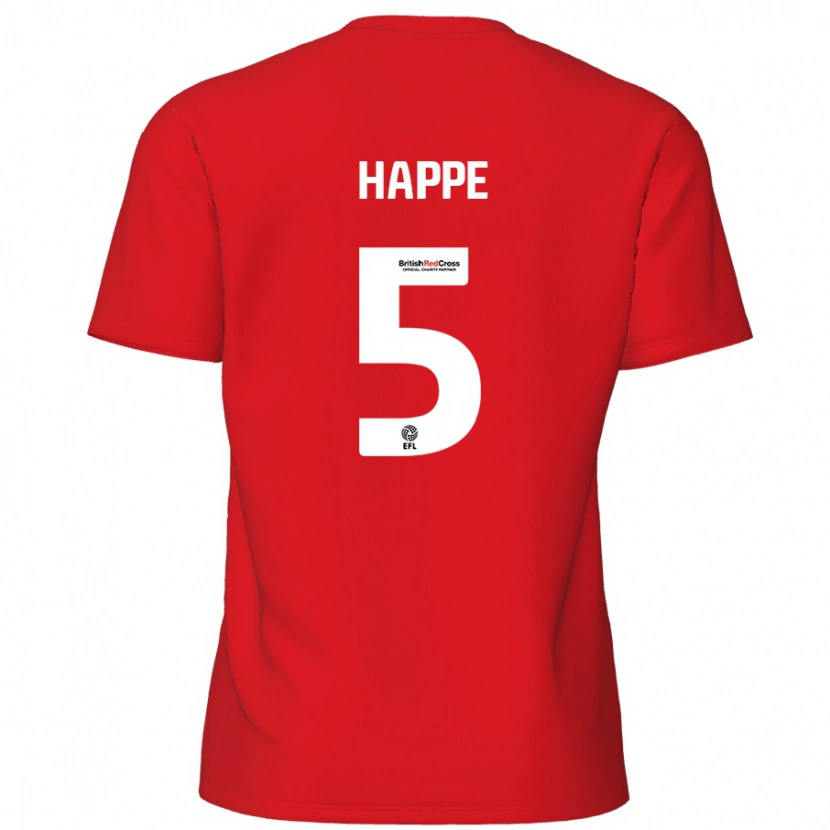 Danxen Mænd Dan Happe #5 Rød Hjemmebane Spillertrøjer 2024/25 Trøje T-Shirt