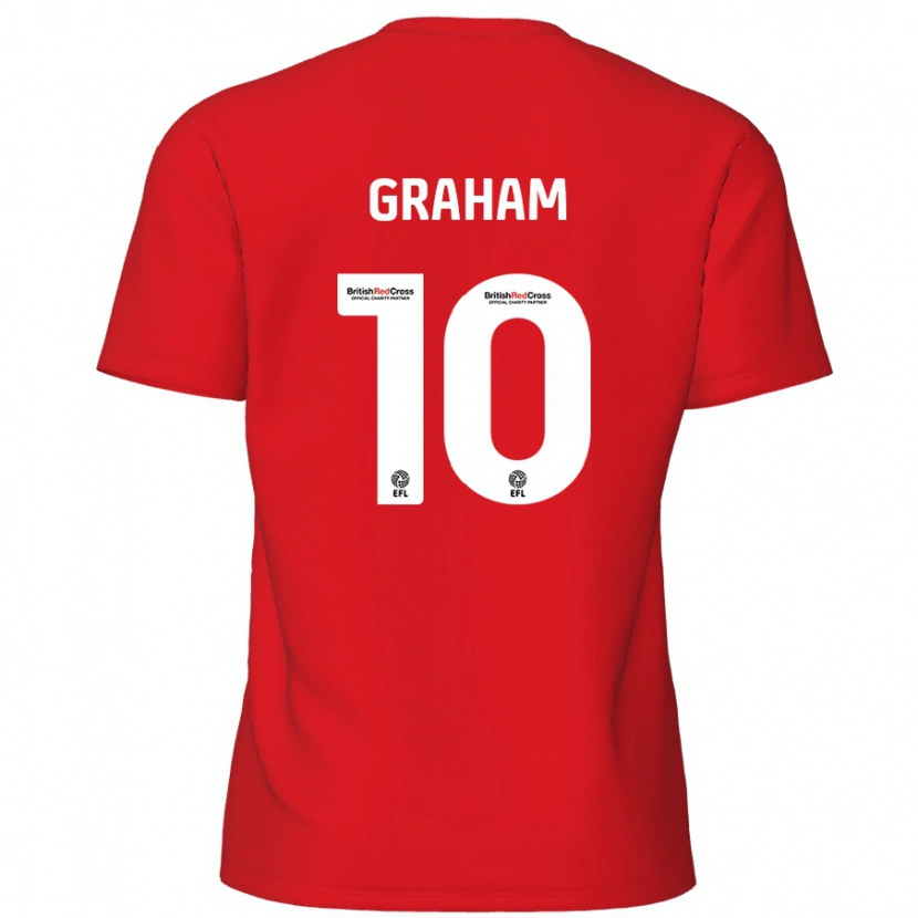 Danxen Mænd Jordan Graham #10 Rød Hjemmebane Spillertrøjer 2024/25 Trøje T-Shirt
