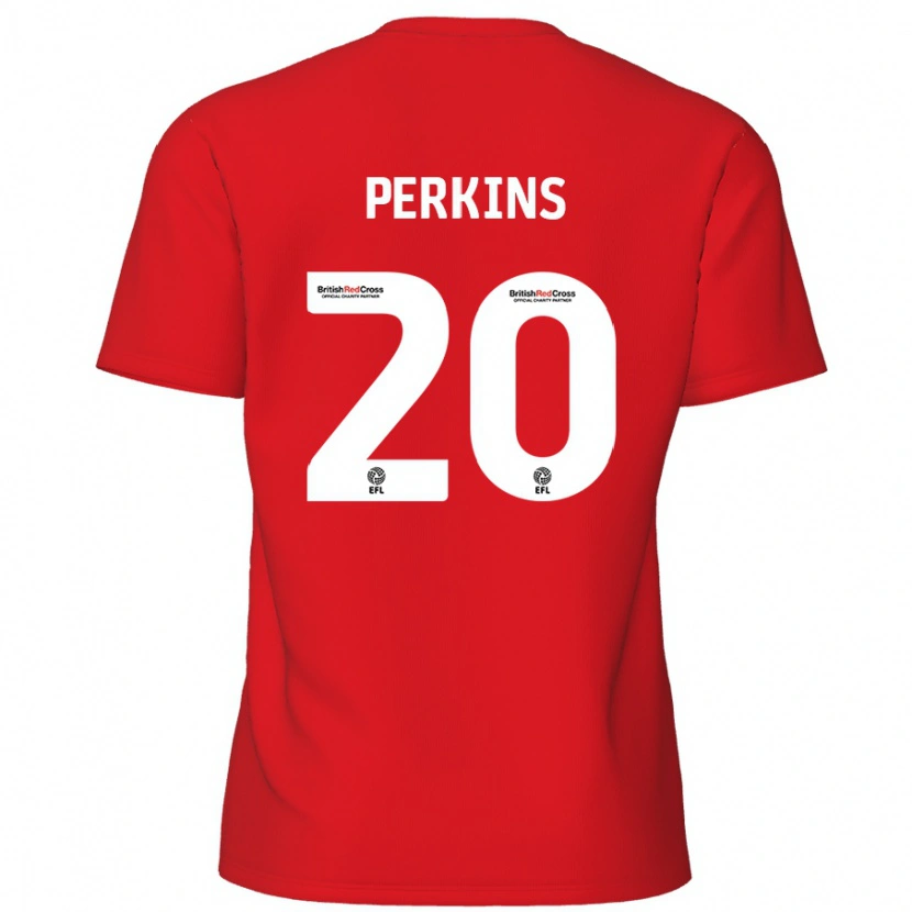 Danxen Mænd Sonny Perkins #20 Rød Hjemmebane Spillertrøjer 2024/25 Trøje T-Shirt