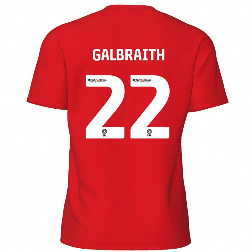 Danxen Mænd Ethan Galbraith #22 Rød Hjemmebane Spillertrøjer 2024/25 Trøje T-Shirt