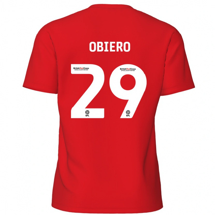 Danxen Mænd Zech Obiero #29 Rød Hjemmebane Spillertrøjer 2024/25 Trøje T-Shirt